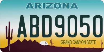 AZ license plate ABD9050