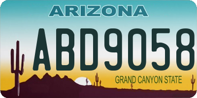 AZ license plate ABD9058