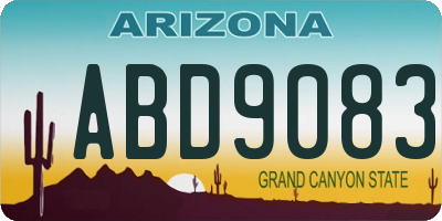 AZ license plate ABD9083