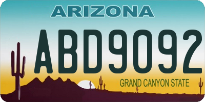 AZ license plate ABD9092