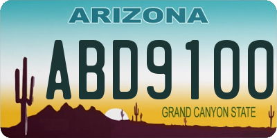 AZ license plate ABD9100