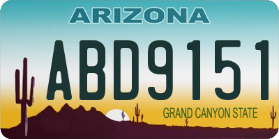 AZ license plate ABD9151