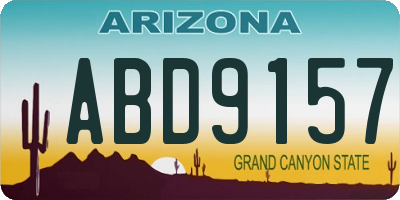 AZ license plate ABD9157