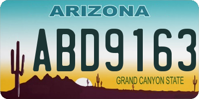 AZ license plate ABD9163