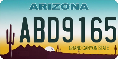 AZ license plate ABD9165