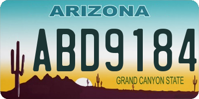 AZ license plate ABD9184