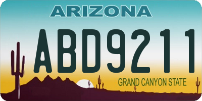 AZ license plate ABD9211