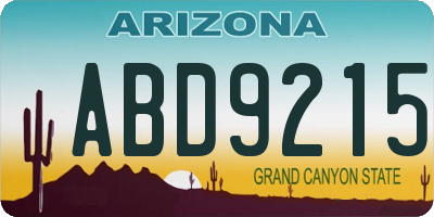 AZ license plate ABD9215
