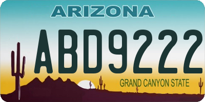 AZ license plate ABD9222