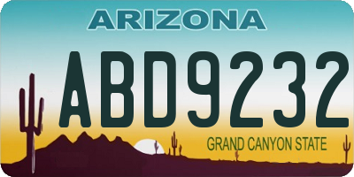 AZ license plate ABD9232
