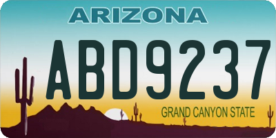 AZ license plate ABD9237