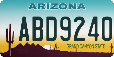 AZ license plate ABD9240
