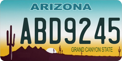 AZ license plate ABD9245
