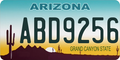 AZ license plate ABD9256
