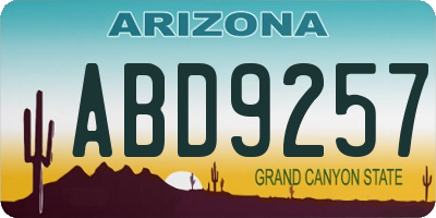 AZ license plate ABD9257