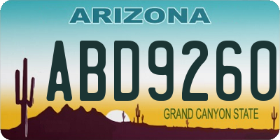 AZ license plate ABD9260