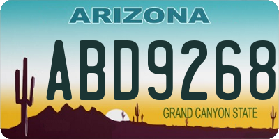 AZ license plate ABD9268