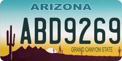 AZ license plate ABD9269