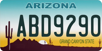 AZ license plate ABD9290