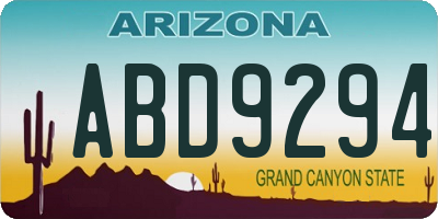 AZ license plate ABD9294