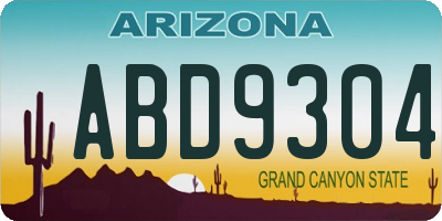 AZ license plate ABD9304