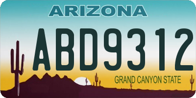 AZ license plate ABD9312