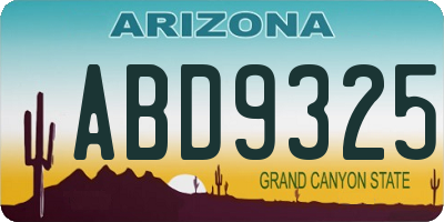 AZ license plate ABD9325