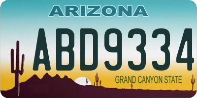 AZ license plate ABD9334