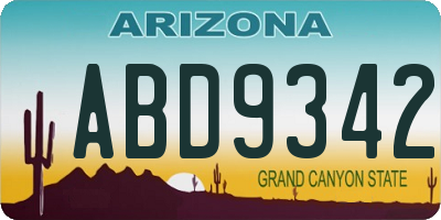 AZ license plate ABD9342