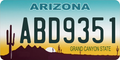 AZ license plate ABD9351