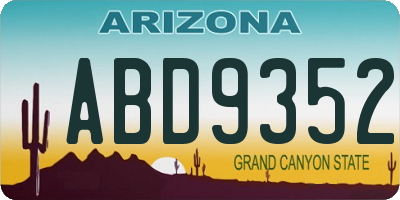 AZ license plate ABD9352
