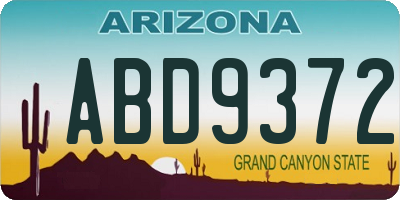 AZ license plate ABD9372