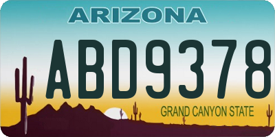 AZ license plate ABD9378