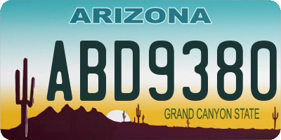 AZ license plate ABD9380
