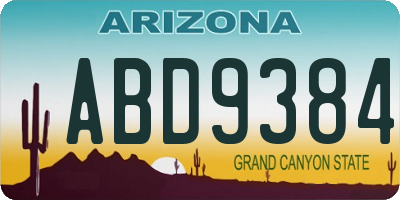 AZ license plate ABD9384