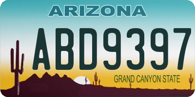 AZ license plate ABD9397