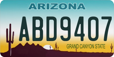AZ license plate ABD9407