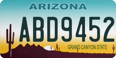 AZ license plate ABD9452