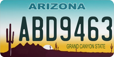 AZ license plate ABD9463