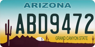 AZ license plate ABD9472