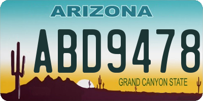 AZ license plate ABD9478