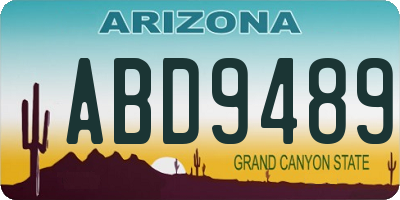 AZ license plate ABD9489