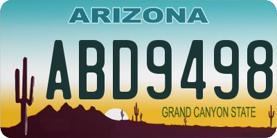 AZ license plate ABD9498