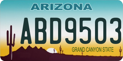 AZ license plate ABD9503