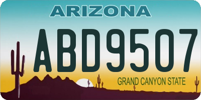 AZ license plate ABD9507