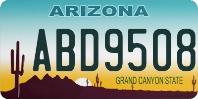 AZ license plate ABD9508