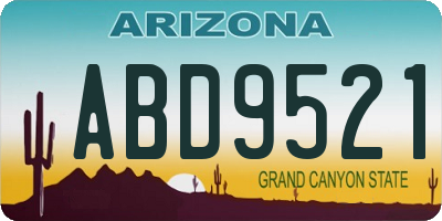 AZ license plate ABD9521