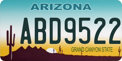 AZ license plate ABD9522