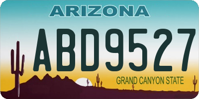 AZ license plate ABD9527