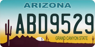 AZ license plate ABD9529